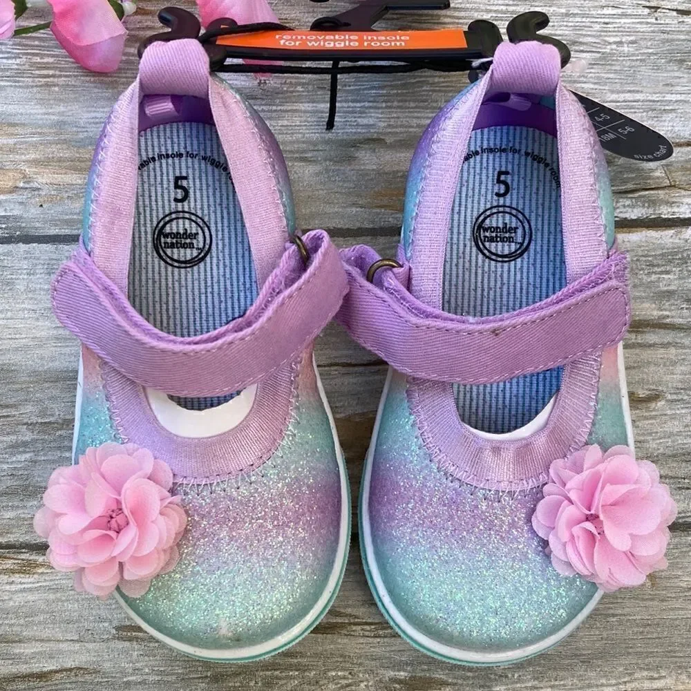 BABY GIRL SLOUCH Boots & Slip-On Sparkly Shoes 2-Pack Size 5